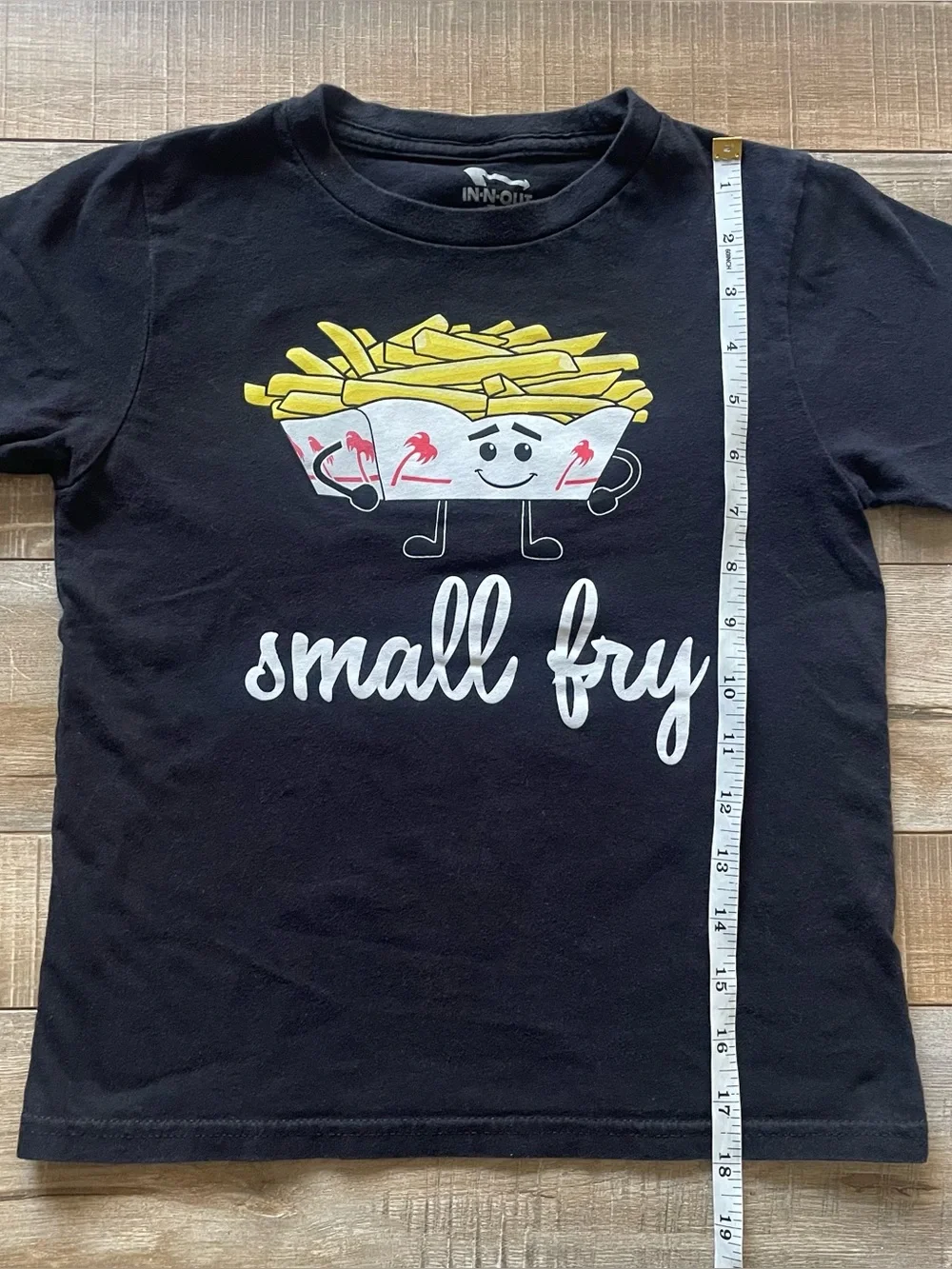 In-N-Out Burger Small Fry Graphic T Shirt Kids Small Black Fast Food Tee - Picture 4 of 5